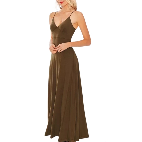 Vince Camuto Dresses & Skirts - Vince Camuto Green Oasis V Neck Maxi Dress Size L